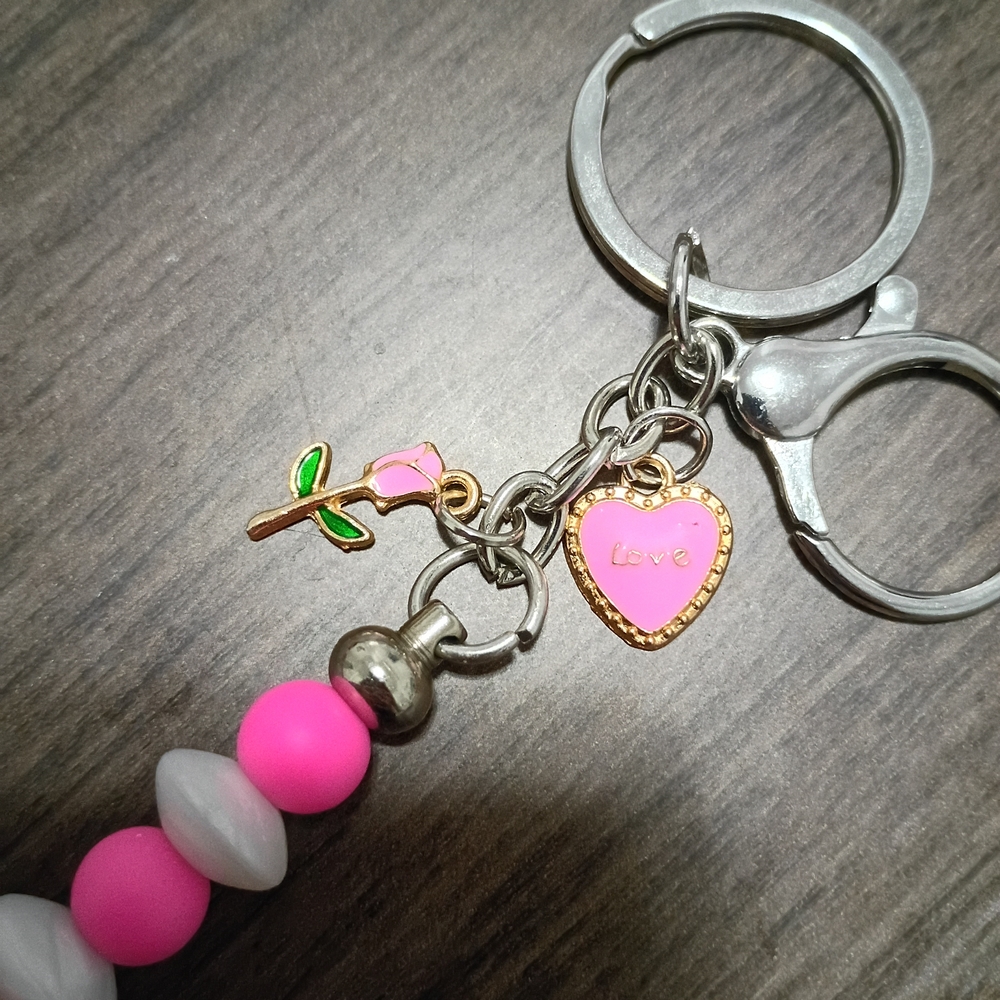 Pink Bunny Charm Keychain - Picture 3 of 4